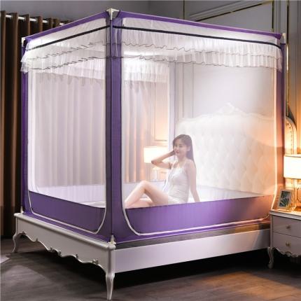 91家纺网 家纺一手货源 找家纺 冉美 2021新款清新外穿杆坐床蚊帐 清新-薰衣紫