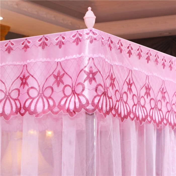 91家纺网 家纺一手货源 找家纺 冉美 2021新款高颜值落地宫廷蚊帐-恋情 粉色