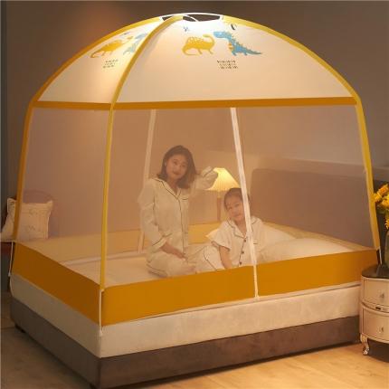 91家纺网 家纺一手货源 找家纺 冉美家纺 2021新款布顶防蚊蒙古包蚊帐 恐龙世界