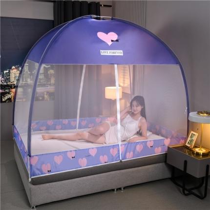 91家纺网 家纺一手货源 找家纺 冉美家纺 2021新款布顶防蚊蒙古包蚊帐 一心一意