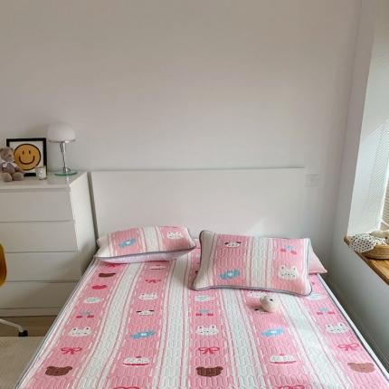 91家纺网 家纺一手货源 找家纺 美乐迪 2021新款乳胶凉席三件套 甜品熊