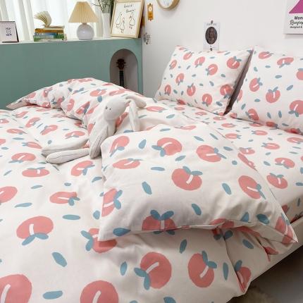 珺柔家纺 2021新款全棉印花四件套系列三 小桃子