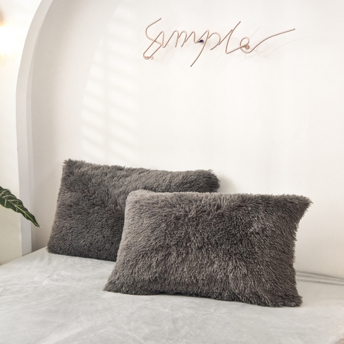 91家纺网 家纺一手货源 找家纺 邦妮家纺 2024新款云貂绒四件套 灰色