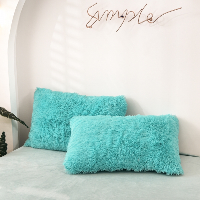 91家纺网 家纺一手货源 找家纺 邦妮家纺 2024新款云貂绒四件套 天蓝