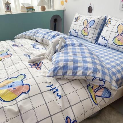 珺柔家纺 2021新款全棉印花四件套系列四 云朵熊