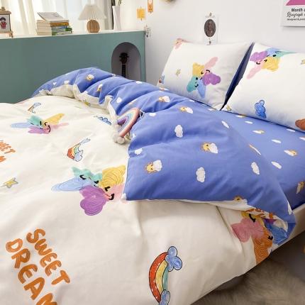 珺柔家纺 2021新款全棉印花四件套系列四 涂鸦彩虹