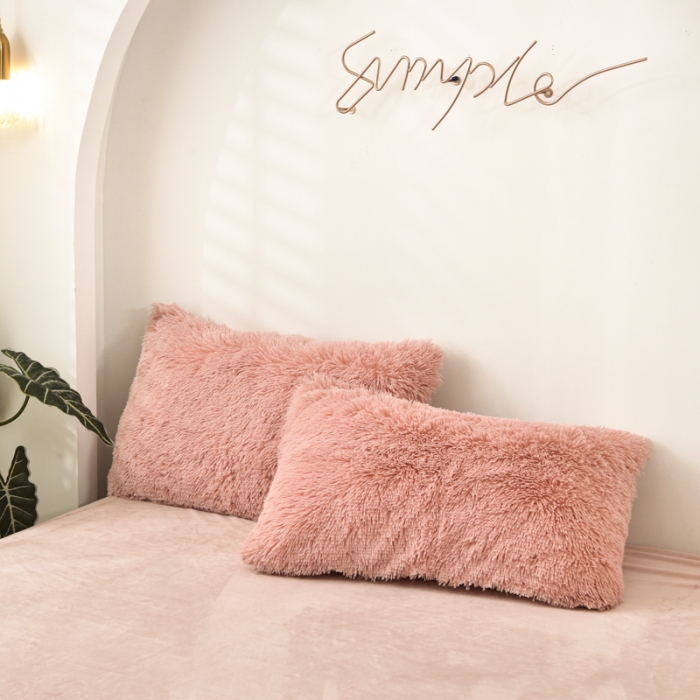 91家纺网 家纺一手货源 找家纺 邦妮家纺 2024新款云貂绒四件套 豆沙