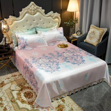 91家纺网 家纺一手货源 找家纺 （总）ds生活馆 2021新款欧式蕾丝花边床单款凉席冰丝席