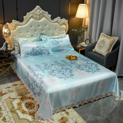 91家纺网 家纺一手货源 找家纺 （总）ds生活馆 2021新款欧式蕾丝花边床单款凉席冰丝席