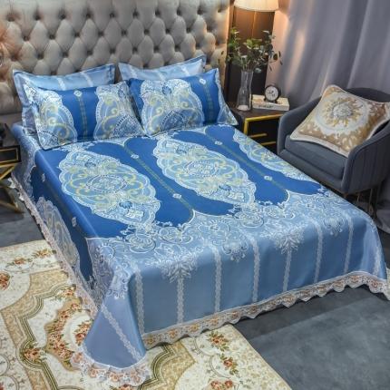 91家纺网 家纺一手货源 找家纺 （总）ds生活馆 2021新款欧式蕾丝花边床单款凉席冰丝席