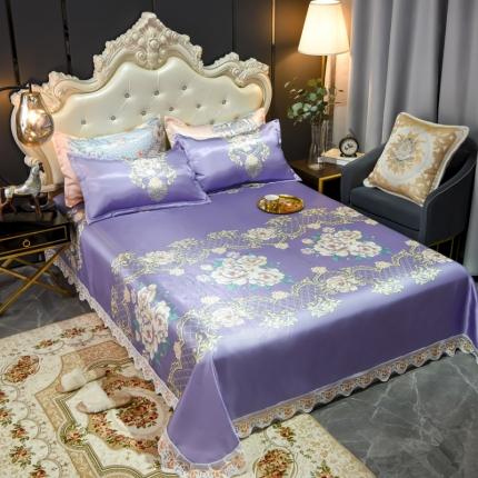 91家纺网 家纺一手货源 找家纺 （总）ds生活馆 2021新款欧式蕾丝花边床单款凉席冰丝席