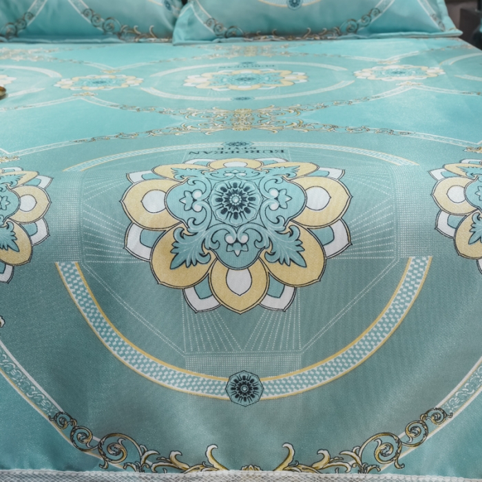 91家纺网 家纺一手货源 找家纺 （总）ds生活馆 2021新款欧式蕾丝花边床单款凉席冰丝席