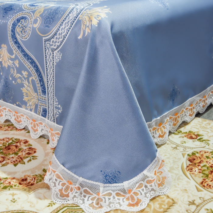 91家纺网 家纺一手货源 找家纺 ds生活馆 2021新款欧式蕾丝花边床单款凉席冰丝席安吉丽