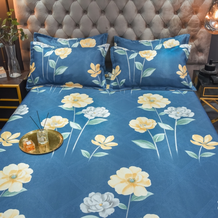 91家纺网 家纺一手货源 找家纺 ds生活馆 2021新款欧式蕾丝花边床单款凉席冰丝席花间集