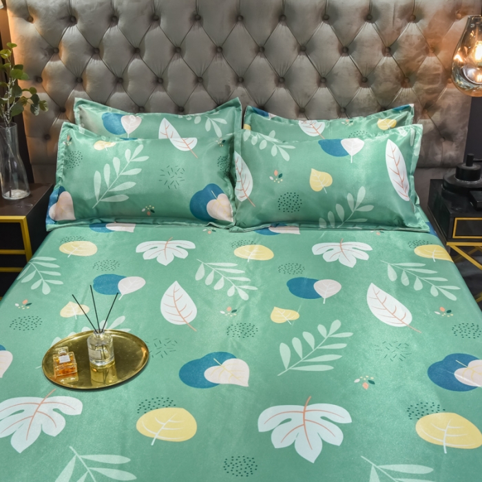 91家纺网 家纺一手货源 找家纺 ds生活馆 2021新款欧式蕾丝花边床单款凉席冰丝席落英缤纷