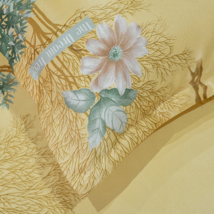 91家纺网 家纺一手货源 找家纺 ds生活馆 2021新款欧式蕾丝花边床单款凉席冰丝席梦境黄