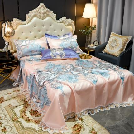 ds生活馆 2021新款欧式蕾丝花边床单款凉席冰丝席维纳斯粉