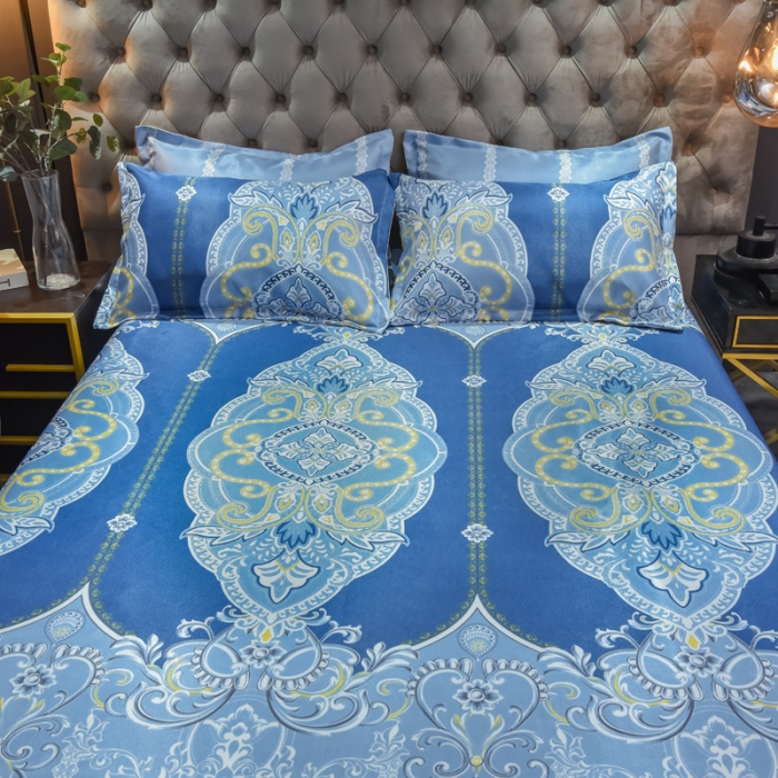 91家纺网 家纺一手货源 找家纺 ds生活馆 2021新款欧式蕾丝花边床单款凉席冰丝席雅韵翩然