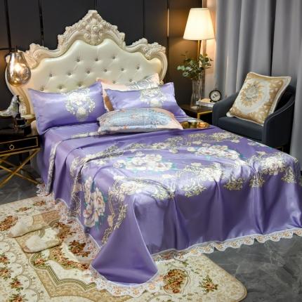 ds生活馆 2021新款欧式蕾丝花边床单款凉席冰丝席真爱永恒