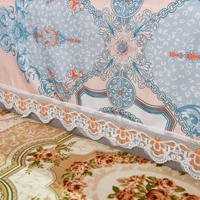 91家纺网 家纺一手货源 找家纺 （总）ds生活馆 2021新款欧式蕾丝花边床单款凉席冰丝席