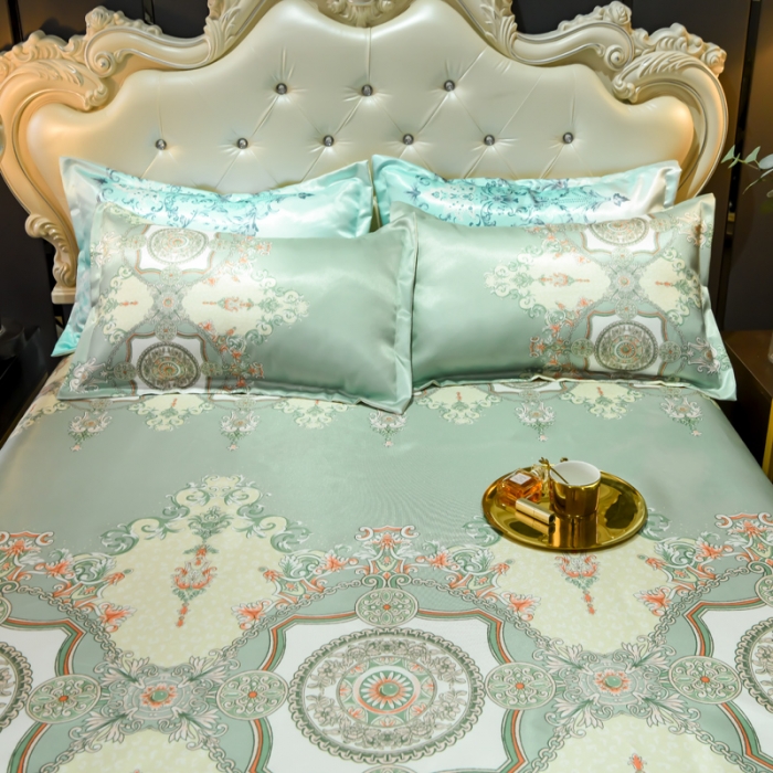 91家纺网 家纺一手货源 找家纺 （总）ds生活馆 2021新款欧式蕾丝花边床单款凉席冰丝席