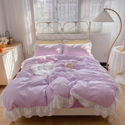 （总）玛奇朵 2021新款雪纺纱全棉色织提花四件套