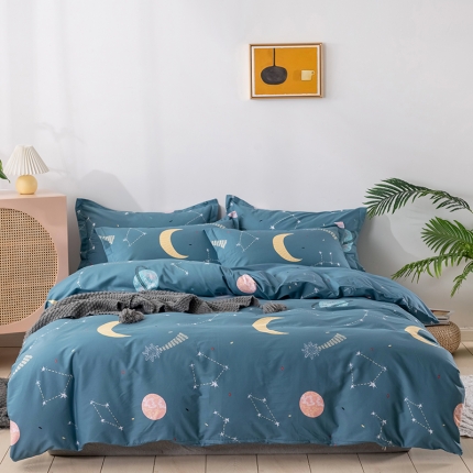 91家纺网 家纺一手货源 找家纺 （总）时尚星空系列全棉13372四件套（加老板微信有会员价）