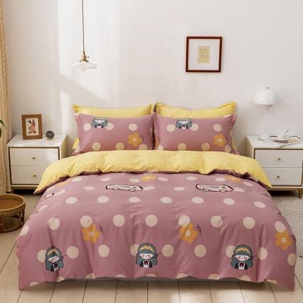 91家纺网 家纺一手货源 找家纺 （总1）星期三 2021新款卡通系列全棉13372四件套（加老板微信有会员价）