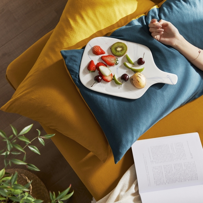 91家纺网 家纺一手货源 找家纺 涞澳家纺 2021新款针织棉四件套翠容