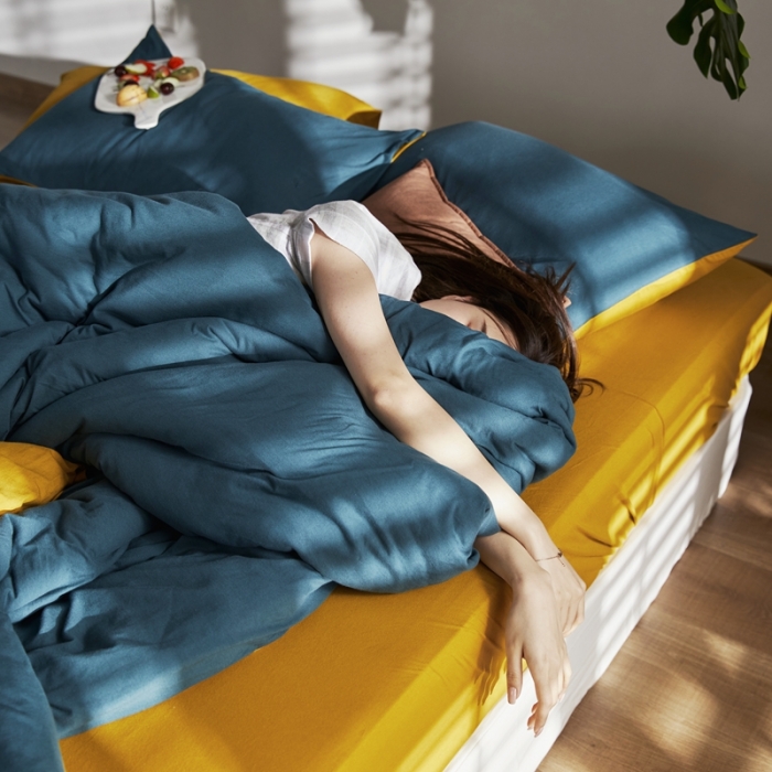 91家纺网 家纺一手货源 找家纺 涞澳家纺 2021新款针织棉四件套翠容