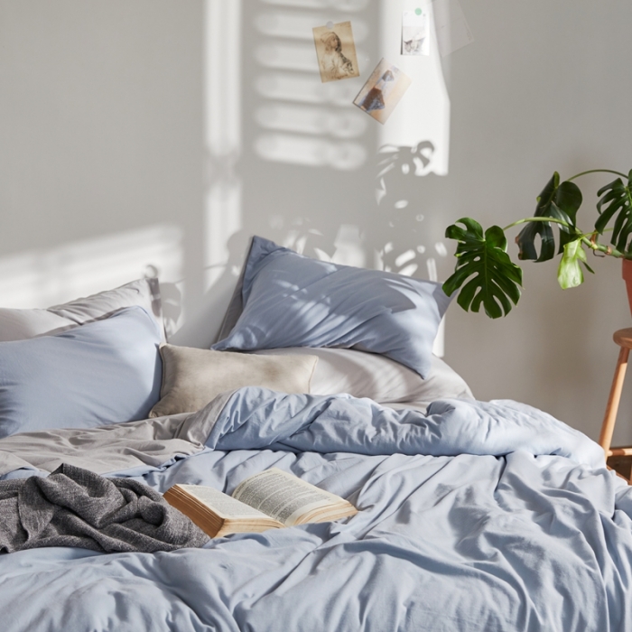 91家纺网 家纺一手货源 找家纺 涞澳家纺 2021新款针织棉四件套寒云