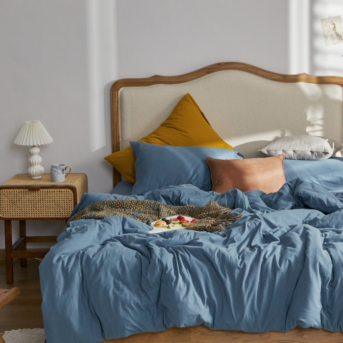 91家纺网 家纺一手货源 找家纺 涞澳家纺 2021新款针织棉四件套盼兰