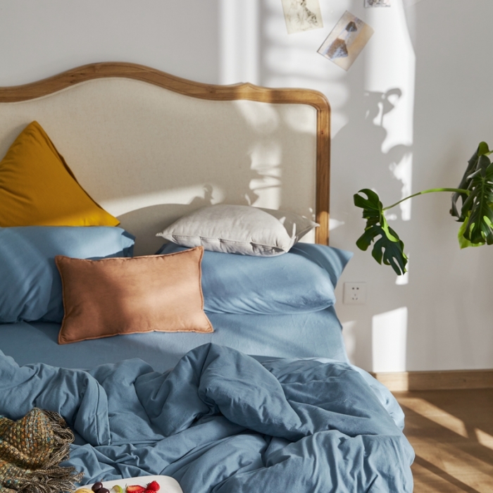 91家纺网 家纺一手货源 找家纺 涞澳家纺 2021新款针织棉四件套盼兰