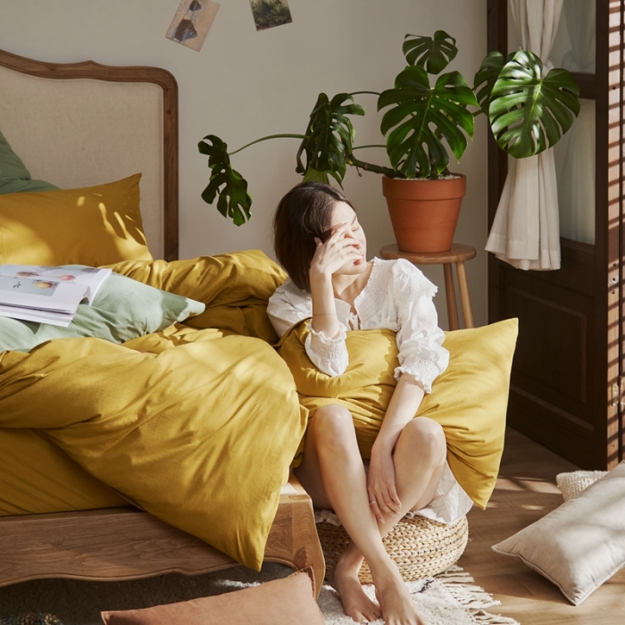 91家纺网 家纺一手货源 找家纺 涞澳家纺 2021新款针织棉四件套晓语