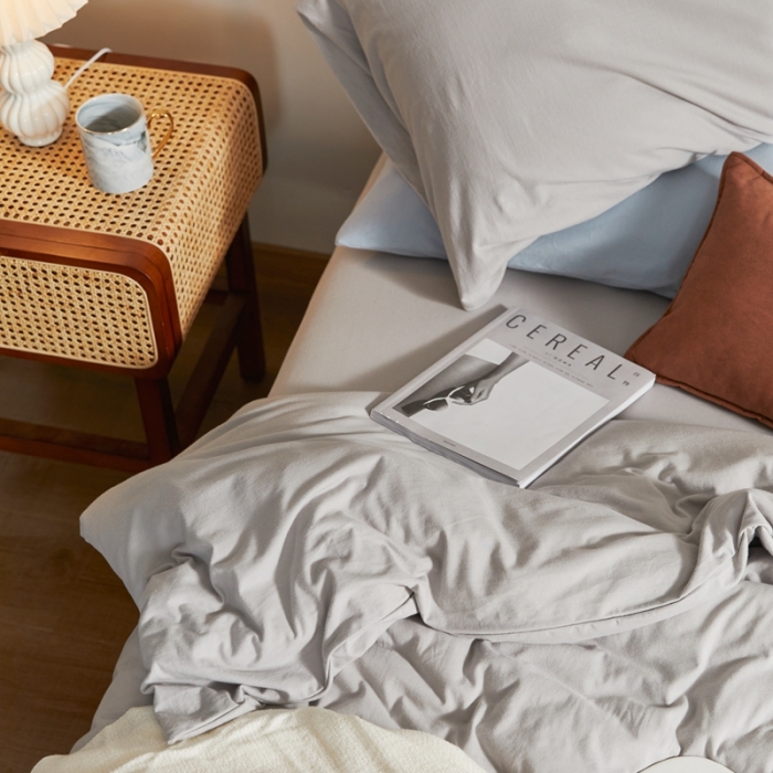 91家纺网 家纺一手货源 找家纺 涞澳家纺 2021新款针织棉四件套易烟