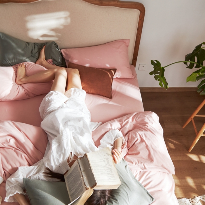 91家纺网 家纺一手货源 找家纺 涞澳家纺 2021新款针织棉四件套映梦