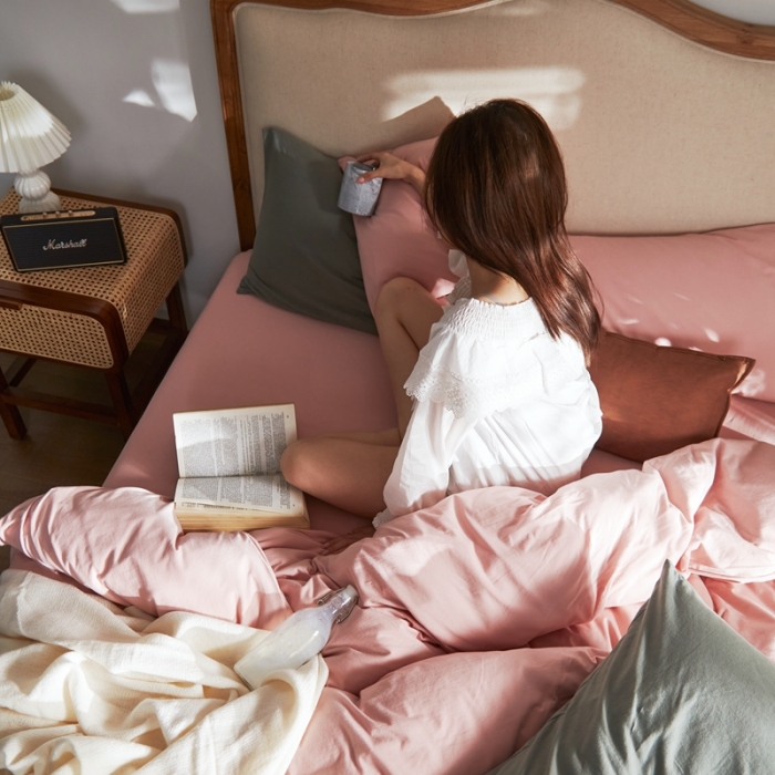 91家纺网 家纺一手货源 找家纺 涞澳家纺 2021新款针织棉四件套映梦