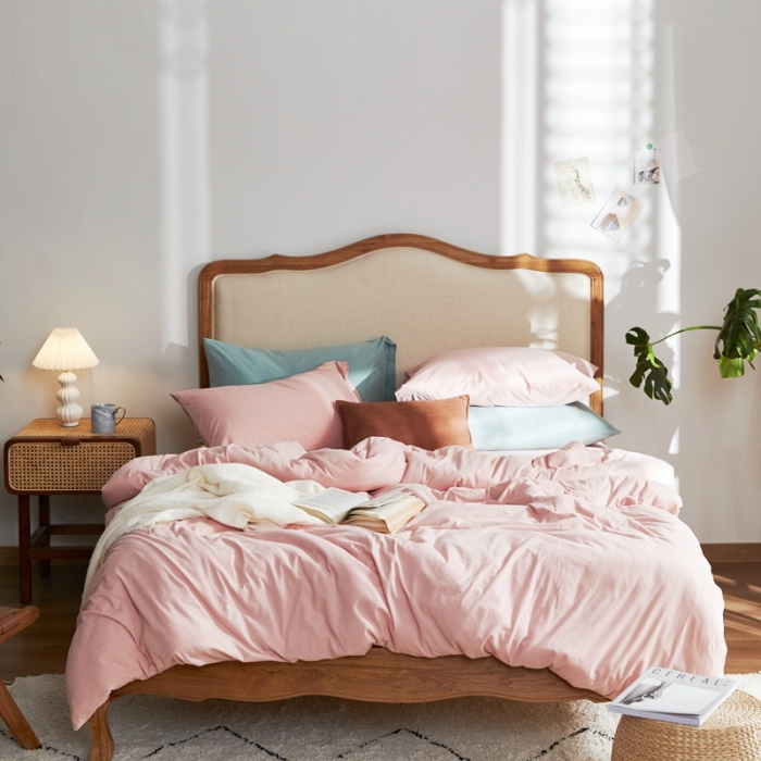 91家纺网 家纺一手货源 找家纺 涞澳家纺 2021新款针织棉四件套映梦