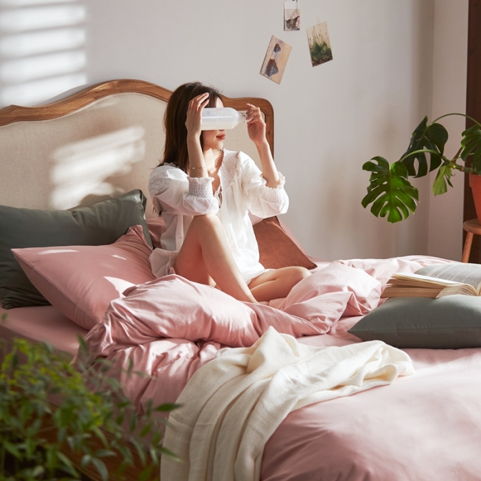 91家纺网 家纺一手货源 找家纺 涞澳家纺 2021新款针织棉四件套映梦