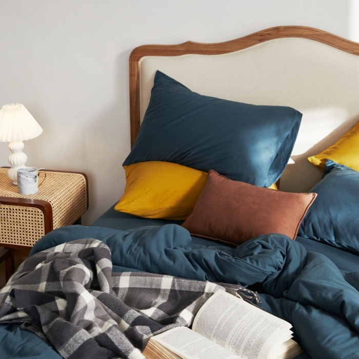 91家纺网 家纺一手货源 找家纺 涞澳家纺 2021新款针织棉四件套语兰