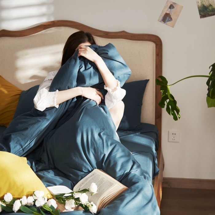 91家纺网 家纺一手货源 找家纺 涞澳家纺 2021新款针织棉四件套语兰