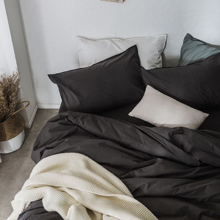 91家纺网 家纺一手货源 找家纺 涞澳家纺 2021新款60s水洗棉素色四件套 帛咖