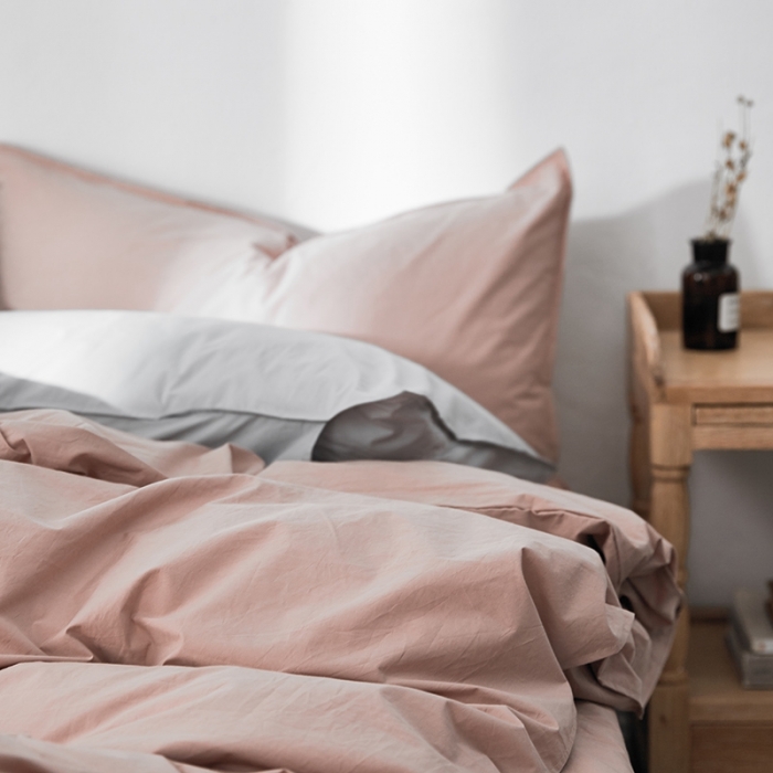 91家纺网 家纺一手货源 找家纺 涞澳家纺 2021新款60s水洗棉素色四件套 静粉