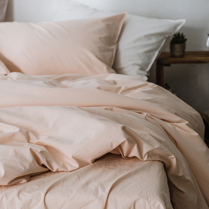 91家纺网 家纺一手货源 找家纺 涞澳家纺 2021新款60s水洗棉素色四件套 裸色