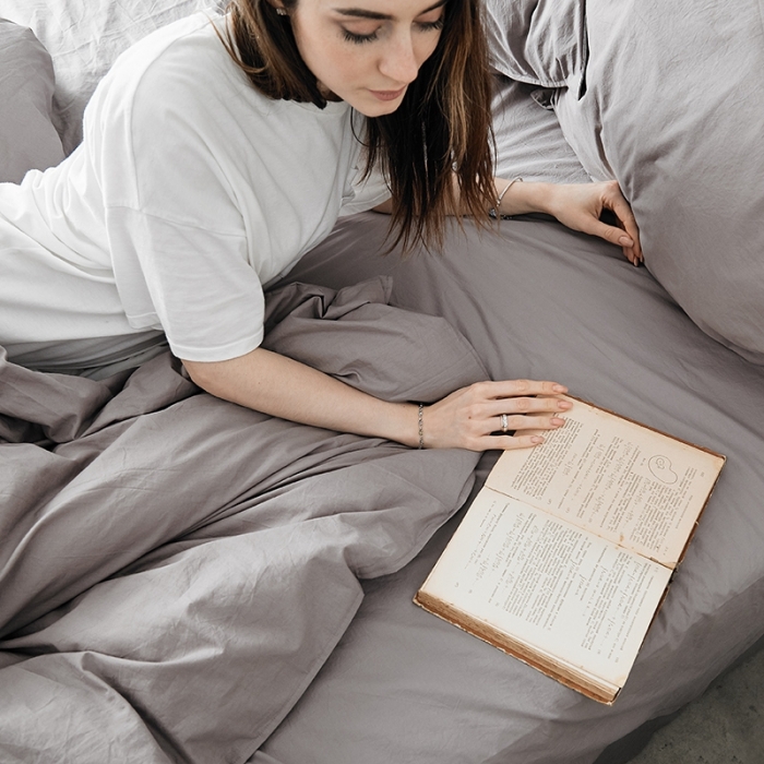 91家纺网 家纺一手货源 找家纺 涞澳家纺 2021新款60s水洗棉素色四件套 情灰