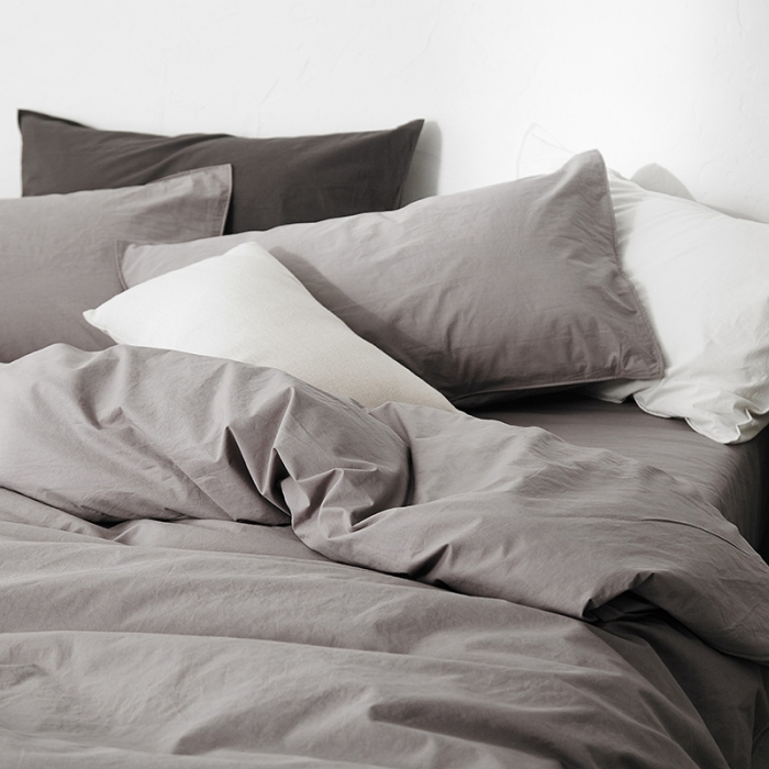 91家纺网 家纺一手货源 找家纺 涞澳家纺 2021新款60s水洗棉素色四件套 情灰