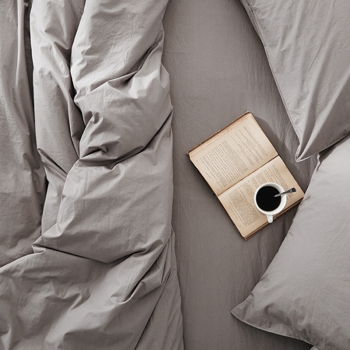 91家纺网 家纺一手货源 找家纺 涞澳家纺 2021新款60s水洗棉素色四件套 情灰