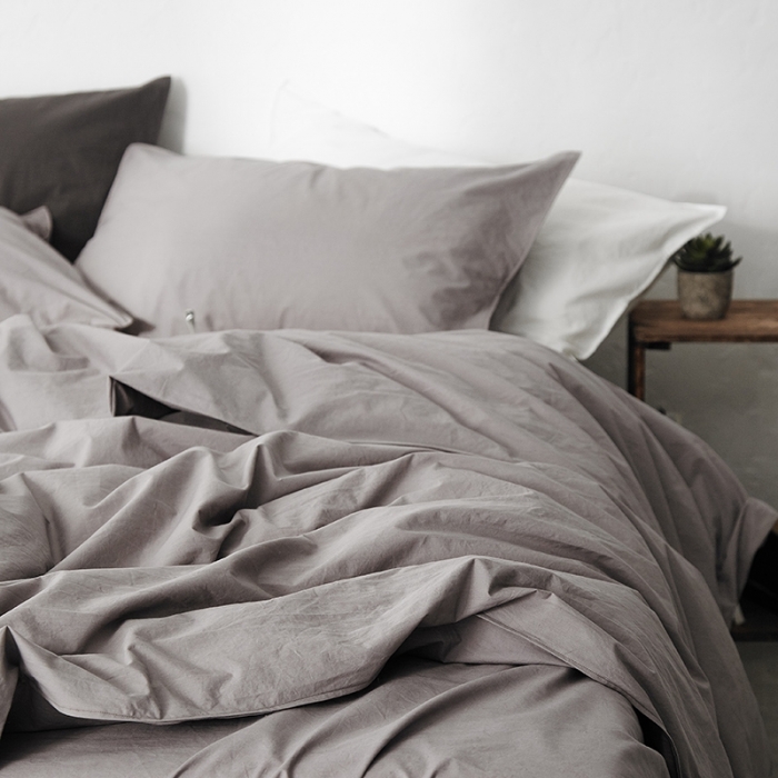 91家纺网 家纺一手货源 找家纺 涞澳家纺 2021新款60s水洗棉素色四件套 情灰