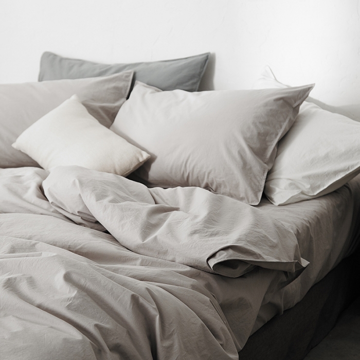 91家纺网 家纺一手货源 找家纺 涞澳家纺 2021新款60s水洗棉素色四件套 若灰