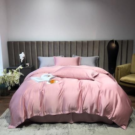 91家纺网 家纺一手货源 找家纺 涞澳家居 2021新款60天丝纯色四件套梦幻粉